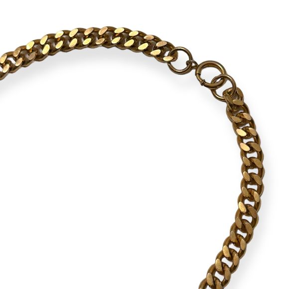 Vintage Art Deco Gold Tone Amethyst Glass Necklace - Picture 6 of 8